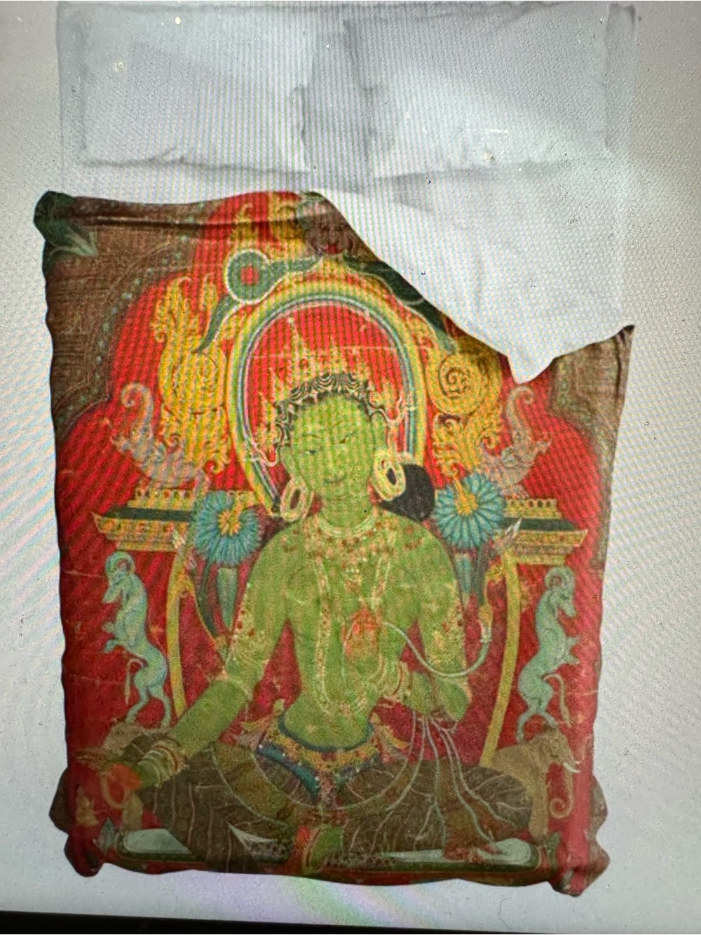 Society6 Green Tara Buddhist Art Full Duvet Cover Red Microfiber Spiritual